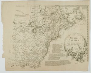 Pohjois-Amerikka, kaiverrus Richard William Seale, 1752 tekijältä Jean Baptiste after dAnville