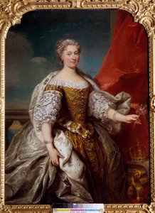 Catherine Bnin Opalinskan muotokuva, Puolan kuningattaren Stanislas Lescinskin vaimo, Lorraine ja Barin herttuatar (1680-1747) Jean Baptiste Van Loon (1684-1745) maalaus 1725 su. 1,41x1,12 m