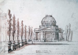 "Apollon temppeli", oopperalle Akhilleus ja Polykseeni, c1687 tekijältä Jean Berain, Jean Baptiste Lully