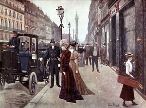 Rue de la Paix Pariisissa, n. 1900 (maalaus) tekijältä Jean Beraud