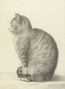 Istuva kissa, vasemmalla. 1815