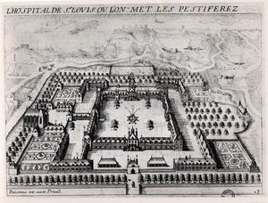 Saint-Louis-sairaala, 1600-luvun alku (kaiverrus) (m/w kuva) tekijältä Jean Boisseau