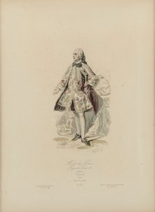 Pariisin muoti: Ludvig XV:n hallituskausi (käsinvärinen kaiverrus) tekijältä Jean Charles (1800 79) Pauquet
