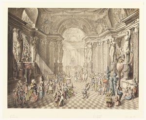Piirustus, Näkymä naamiaistanssiaisiin, 1770-80