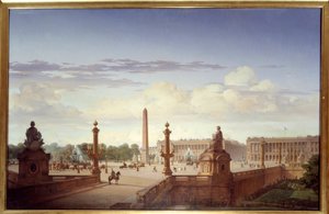Place de la Concorde nähtynä rantaterassilta, kuningas Louis-Philippe d
