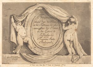 Otsikko: Oval Design San Michele de Boscon kirkosta, Bolognasta tekijältä Jean Claude Richard de Saint Non after Jean Honoré Fragonard after Carlo Cignani