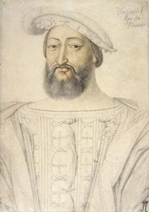 Muotokuva Francis I:stä (1494-1547), Ranskan kuningas par Clouet, Jean (n. 1485-1541). Musta liitu ja sangviini paperille, koko: 31,6x22,5, 1500-luvun ensimmäinen puolisko, Valtion Eremitaaši, Pietari