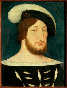 Ranskan kuninkaan Francois I:n (1494-1547) muotokuva. Jean Clouet