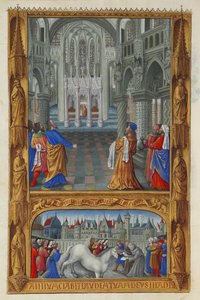 Les Très Riches Heures du Duc de Berry, Folio 129v - Pyhä sakramentti tekijältä Jean Colombe