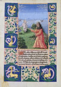 neiti Lat. Q.v.I.126 f.94v Louis of Orleans (1462-1515) rukoilemassa Kristus-lapsen edessä, Louis dOrleansin tuntikirjasta, 1469
