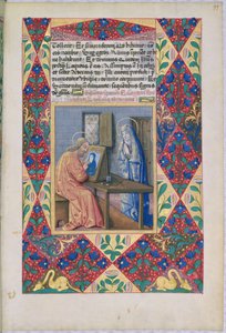 neiti Lat. Q.v.I.126 f.99 Pyhä Luukas maalaa Neitsyt Marian, Louis dOrleansin tuntikirjasta, 1469 tekijältä Jean Colombe