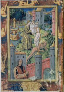neiti Lat. Q.v.I.126 fol.11 Eevan luominen Louis of Orleansin tuntien kirjasta, 1490 tekijältä Jean Colombe