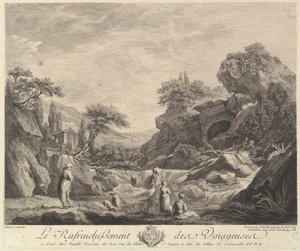 Matkustavat naiset juomavettä, 1758.