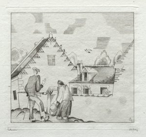 Kyläläiset, juttelemassa tekijältä Jean Emile Laboureur