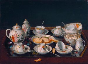 Saksa: Still Life with Coffee Cups (japanilainen teesetti) Still Life: Tea Set (teesetti) tekijältä Jean Étienne Liotard