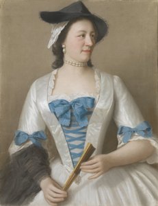 Jeanne-Elisabeth Sellonin, Lady Tyrellin muotokuva Jeanne-Elisabeth Sellon (1705-1749), Lady Tyrell, Sir Charles Tyrellin echtgenote, 7de Baronet van Thornton (Buckinghamshire) tekijältä Jean Étienne Liotard