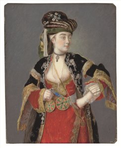 Oletettu muotokuva Laura Tarsista turkkilaisessa mekossa tekijältä Jean Étienne Liotard