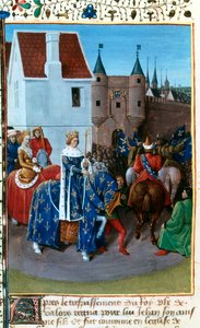 Johannes II:n saapuminen Pariisiin, 1300-luku, 1455-1460. tekijältä Jean Fouquet