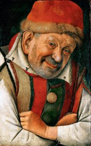 Renessanssi: Muotokuva hovin jesteristä Pietro Gonellasta (Gonnella) (kuoli 1441), House of Esten hovi Ferrarassa - Fouquet, Jean (1420-1481) n. 1445. Öljy puulle , 36,1x23,8. Taidehistoriallinen museo, Wien