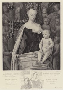 Neitsyt ja lapsi enkelien ympäröimänä, n. 1450. tekijältä Jean Fouquet