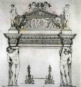Takka Suurlähettilässalista, Ducal Palacessa, Venetsiassa, teoksesta "Taide ja teollisuus", julkaisija Delatre, Paris tekijältä Jean Francois (after) Albanis de Beaumont