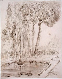 Koristesuihkulähde Serai Gardenissa, Konstantinopolissa, julkaisusta "Taide ja teollisuus", julkaisija Delatre, Paris tekijältä Jean Francois (after) Albanis de Beaumont