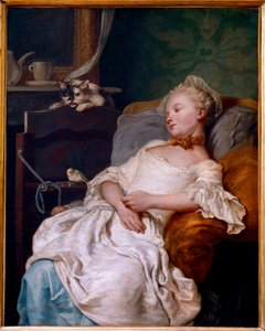 Jean Francois Colsonin (1733-1803) lepomaalaus 1759 su. 0,92 x 0,72 m Dijon, Kuvataidemuseo