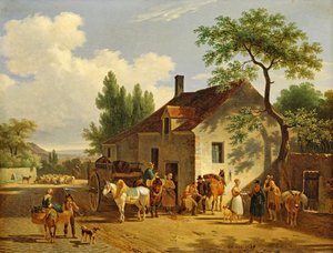 Näkymä kylään, 1839 tekijältä Jean Francois Demay