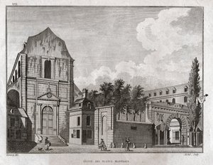 Blancs Coatsin kirkko, Pariisi. (kaiverrus, noin 1780) tekijältä Jean Francois Garneray