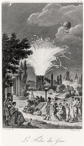 Ilotulitus Jardin de Tivolissa, n. 1826 tekijältä Jean Francois Garneray