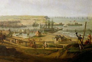 Napoleon vierailee Boulognen leirillä heinäkuussa 1804, yksityiskohta satamasta, 1806