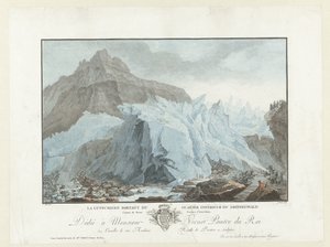 Gletsjer bij Grindelwald Lutschinen nousemassa alemmasta Grindelwald-jäätiköstä. Bernin kantoni Interlakenin maakunta (otsikko esineessä) Merkittävät näkymät Sveitsin vuorille (sarjan nimi)