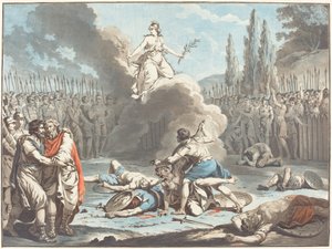Horatii- ja Curatii-taistelu, 1783. tekijältä Jean Francois Janinet