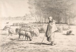 Paimentar laumansa kanssa tekijältä Jean Francois Millet