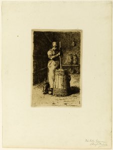 Nainen ryyppäävä tekijältä Jean Francois Millet