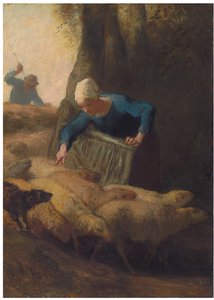 Counting the Flock, 1847-49 tekijältä Jean Francois Millet