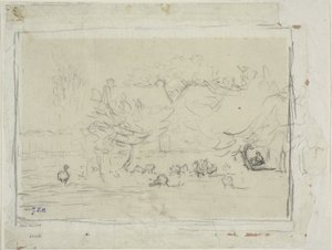 Hanhet pihalla tekijältä Jean Francois Millet