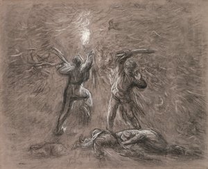 Lintujen metsästys soihtuvalolla tekijältä Jean Francois Millet