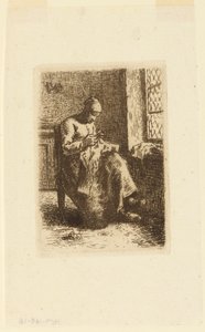 La Couseuse (The Woman Sewing) tekijältä Jean Francois Millet
