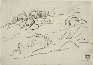 Maisema karjan kanssa tekijältä Jean Francois Millet