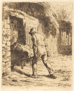 Mies kottikärryillä (lannasta palaava talonpoika) tekijältä Jean Francois Millet