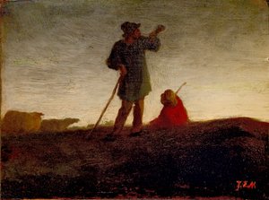 Muistelee laumaa, 1866-1872 tekijältä Jean Francois Millet