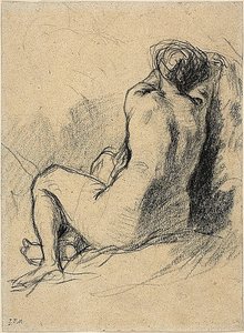 Tutkimus: Piirrokset talonpoikien työstä (kääntöpuoli). tekijältä Jean Francois Millet