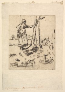 Hanhentyttö, 1830-75. tekijältä Jean Francois Millet