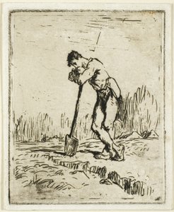 Mies nojaa lapioonsa tekijältä Jean-Francois Millet