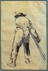 Jean Francois Milletin (1814-1875) Reaper-piirustusvalmistelu 1800-luvun Pariisi, Louvre-museo tekijältä Jean Francois Millet
