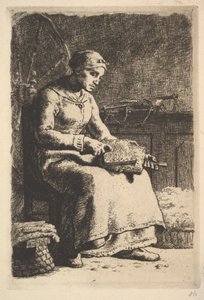 Wool Carder, n. 1855-56. tekijältä Jean Francois Millet