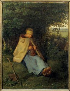 Jean Francois Milletin (1814-1875) neuloja maalaus 1858 su. 0,39x0,29 m Pariisi, musee d