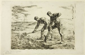 Kaksi miestä kaivamassa tekijältä Jean Francois Millet