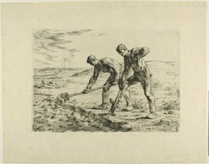 Kaksi miestä kaivamassa tekijältä Jean Francois Millet